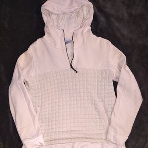 White Quilted Hoodie